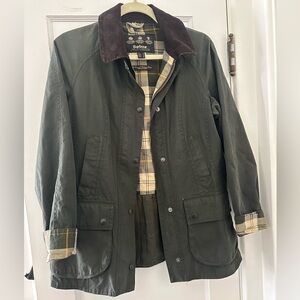 BARBOUR BEADNELL CLASSIC WAXED JACKET | US SIZE 4 | OLIVE GREEN